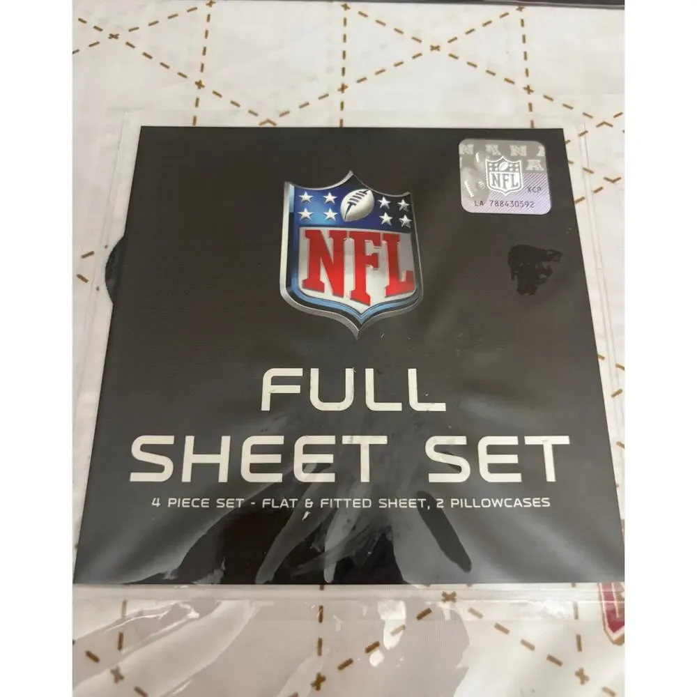NFL San Francisco 49ers Full Sheet Set 4 Pc New Flat Fitted Pillowcases New